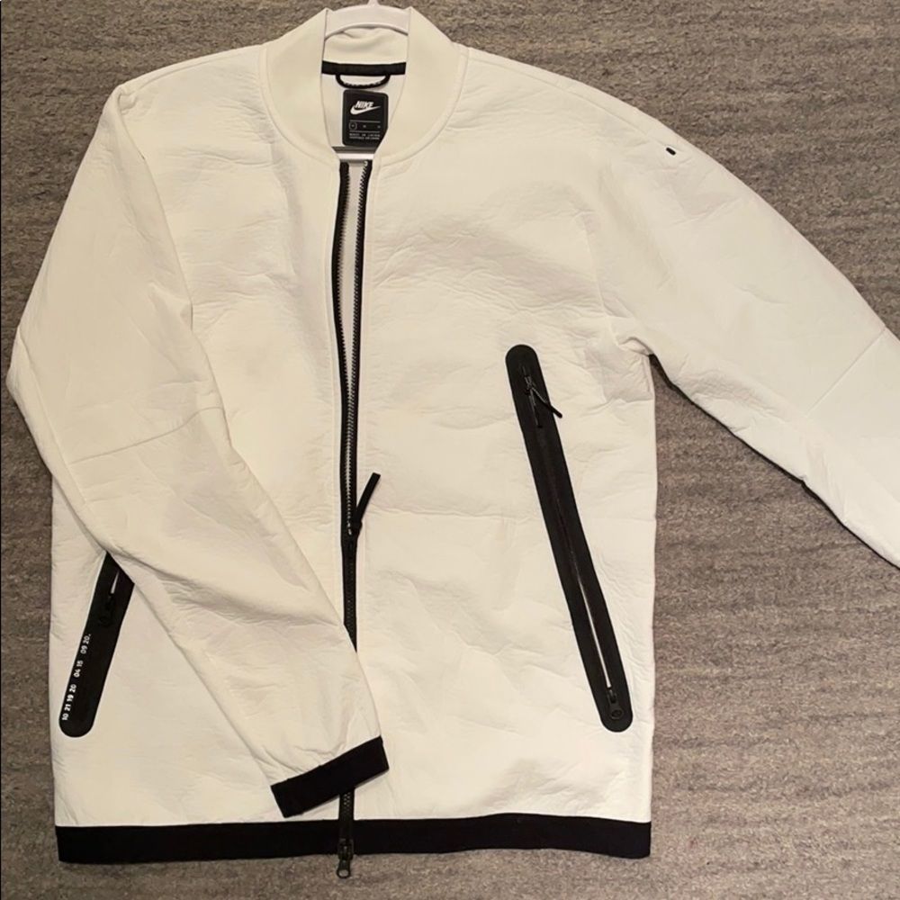 Nike zip up bomber (white and black)